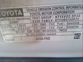 2019 TOYOTA CAMRY WHITE LE, 2.5L, AT.  Z24878